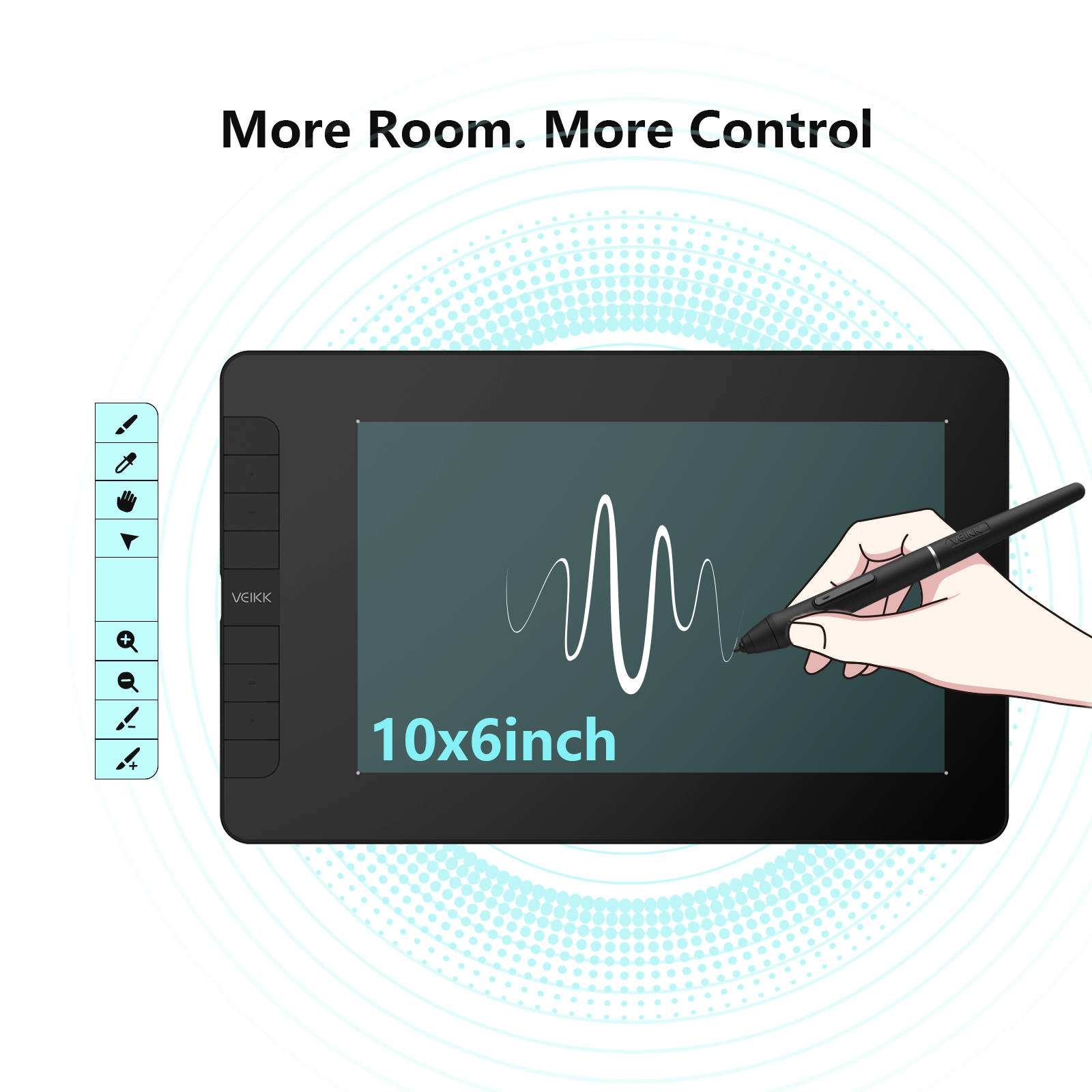 vk1060 10*6-inch pen drawing tablet with more room and more control