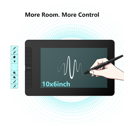 vk1060 10*6-inch pen drawing tablet with more room and more control