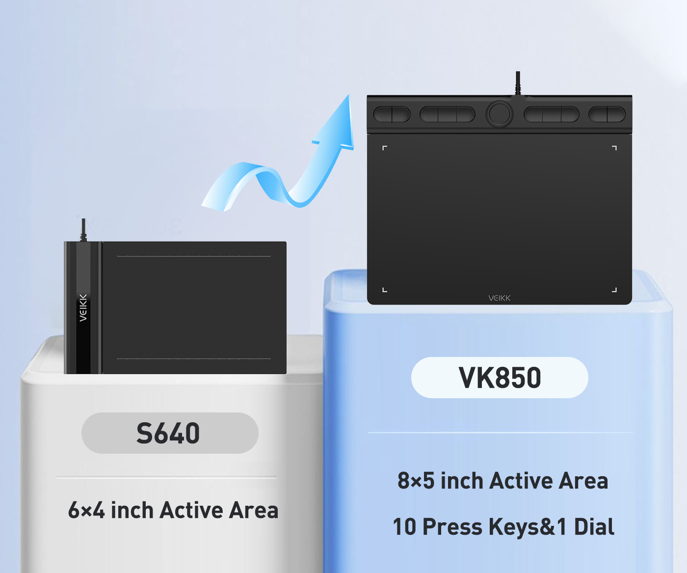 VK850 10*6-inch active area, better control, and 10 customizable press keys to grow your creative skills