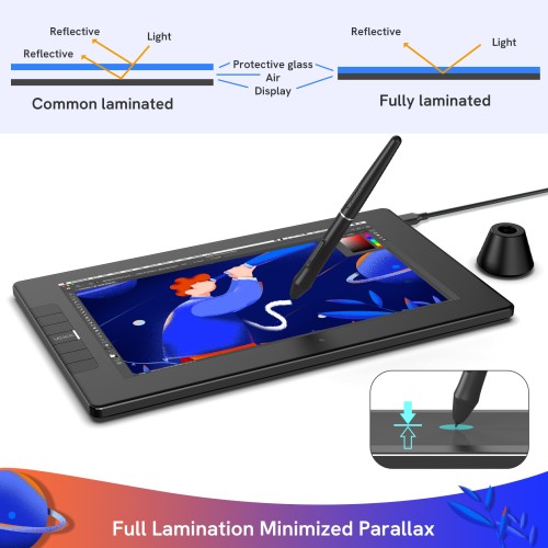 VEIKK Studio VK1200 V2 Full laminated and High resolution Display